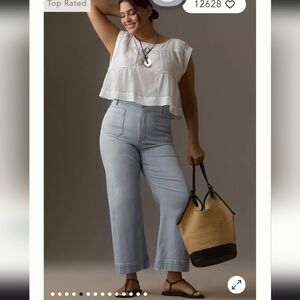 Anthropologie Blue Flare Wide Leg Jeans